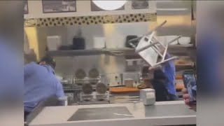 Waffle House employee catches chair midair [upl. by Assilla]