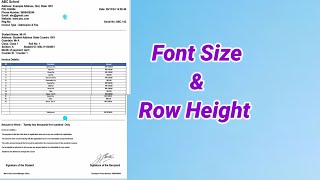 Change Font Size and Row height on Invoice  MacroSoft School Manager  College Management Software [upl. by Longo]