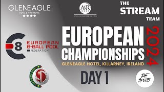 Day 1Table 1 European 8 Ball Pool Championships Ireland 2024 [upl. by Aicilyhp]