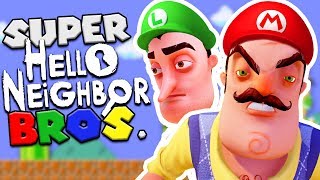 SUPER HELLO NEIGHBOR BROS Super Mario  Hello Neighbor mod  Hello Neighbor Beta 3 Mods Gameplay [upl. by Svirad]