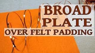 Broad Plate goldwork embroidery  over felt padding  Hand embroidery video tutorial [upl. by Scriven]