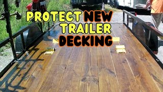 Staining and Protecting Trailer Decking  Using Used Motor Oil [upl. by Egnalos]