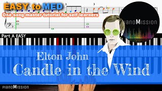 REAL piano tutorial CANDLE IN THE WINDElton John with FollowUp Tutorial [upl. by Malo]