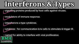 Interferons  Types Of Interferons  INF Alpha  INF Beta  INF Gamma [upl. by Saoj]