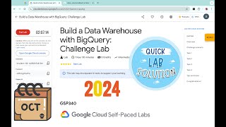 2024 Build a Data Warehouse with BigQuery Challenge Lab  qwiklabs  GSP340 quicklab [upl. by Ahseem]