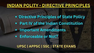 quotDirective Principles of State Policy DPSP amp Key Amendments Explained  Indian Constitutionquot [upl. by Sirk]