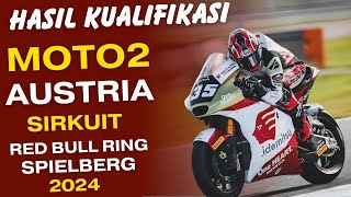 HASIL KUALIFIKASI MOTO2 AUSTRIA RED BULL RING SPIELBERG 2024 LATIHAN BEBAS MOTOGP HASIL MOTOGP [upl. by Kcirdnek]