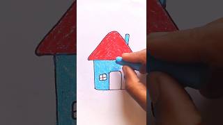 Cute Drawing House 🏡 for Kids  Cute Drawing lkg boy kidsvideo shorts [upl. by Ettenel]