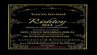 Rishtey 2K24 ANNUAL DAY CELEBRATIONSAI INTERNATIONAL SCHOOL HIRANAGAR JAMMU I 23 NOVEMBER 2024 [upl. by Leohcin893]