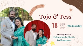 Tojo amp Tess  Wedding LIVE  18092024  Kerala [upl. by Ydollem817]