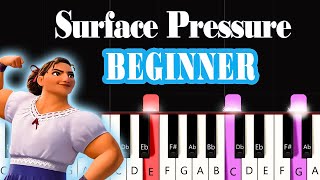 Surface Pressure  Jessica Darrow From quotEncantoquot  Easy PIANO TUTORIAL [upl. by Ear]