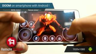 Playing 2016 DOOM on Android smartphone with Mirillis Remote Action app [upl. by Nnylylloh925]