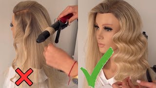 What are you doing WRONG Curling iron Hollywood waves hacks [upl. by Ailima]