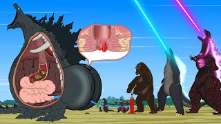 Rescue SHIN GODZILLA EARTH From GODZILLA amp KONG The Battle Against Digestive System 5  FUNNY [upl. by Vivi]