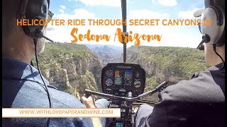 Helicopter Flight Through Secret Canyons in Sedona Arizona [upl. by Mead]