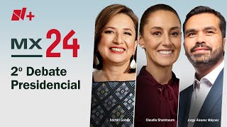 Segundo Debate Presidencial 2024 México Claudia Sheinbaum Xóchitl Gálvez Álvarez Máynez [upl. by Rebmetpes579]