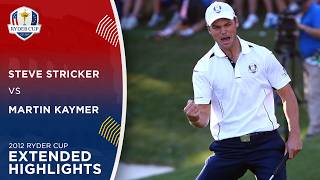 Martin Kaymer vs Steve Stricker  Extended Highlights  2012 Ryder Cup [upl. by Anaihsat]