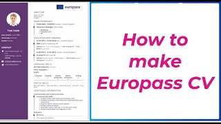 How to make Europass CV [upl. by Funda338]