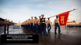 India Company Graduation at MCRD San Diego on February 23 2024 [upl. by Aiceled575]