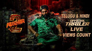 Pushpa 2 The Rule Trailer Telugu amp hindi Live views count  Allu Arjun Sukumar  Rashmika Mandanna [upl. by Samohtnhoj]