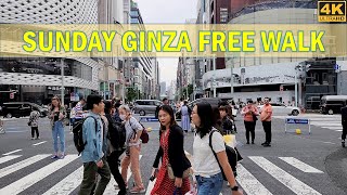 Go to Ginza Sunday Free Walk❗Car Free Day at Ginza street [upl. by Enomyar283]