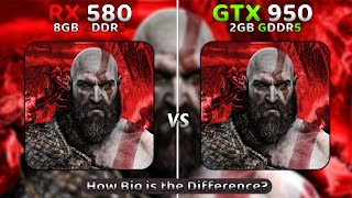 RX 580 vs GTX 950  580 better for sure but How Big Is The Difference [upl. by Nahtam133]