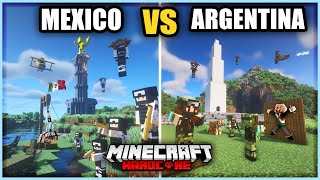 100 jugadores SIMULAN UNA GUERRA entre MEXICO y ARGENTINA en Minecraft Hardcore [upl. by Cassandry157]