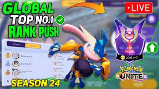 New Season Pushing Global Top No1 Rank Day 3 Lets do it Live  Pokemon unite [upl. by Anaugahs429]