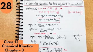 28 Arrhenius equation for two rate constants graph of Arrhenius equation Chemical kinetics class12 [upl. by Ydor]