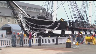 USS Constitution Hits The Water Again [upl. by Notsej950]