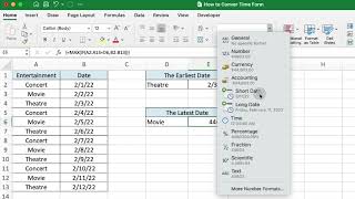 Excel Find Earliest Date and Latest Date [upl. by Assilev530]