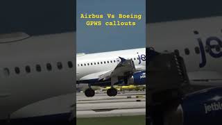 Airbus Vs Boeing GPWS callouts [upl. by Pooh394]