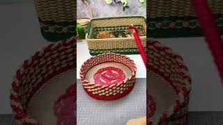 EASY HANDMADE BASKET WITH HEMP ROPE diy handmadetoran handmade handweaving [upl. by Joella193]