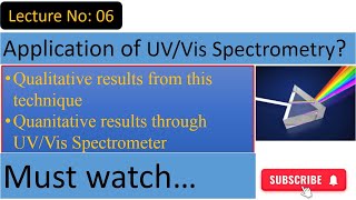 What kind of information you get from UV Vis spectroscopyApplication of spectroscopyQuanitative [upl. by Cross977]