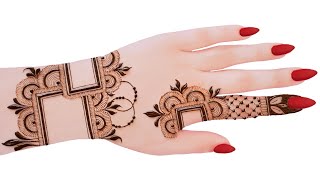 Very beautiful Square back hand Heart mehndi design  easy mehndi design  mehndi ka design mehndi [upl. by Biernat]