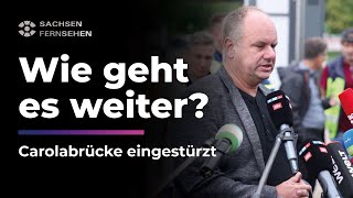 Teile der DRESDNER CAROLABRÜCKE in die Elbe gestürzt Wie geht es jetzt weiter I Sachsen Fernsehen [upl. by Lashonde428]