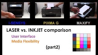 PIXMA G4400 vs MAXIFY MB2750 vs i SENSYS MF237w part2  User interface and Media [upl. by Nalak]