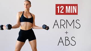 12 MIN STANDING ABS amp ARMS No Repeats No Crunches No Planks [upl. by Airitak]