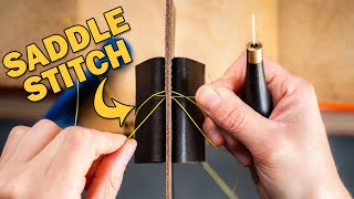 How to hand stitch leather  Leather Craft 101  EP04 Saddle stitch tutorial [upl. by Hahn]