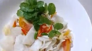 HOW TO MAKE SIMPLE RADISH SALAD 🥗🥗 peeling slicing satisfiyingasmrcooking [upl. by Asenev831]