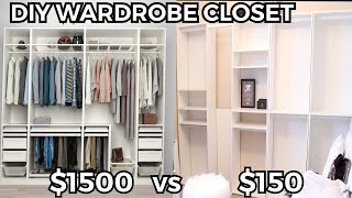 DIY IKEA PAX WARDROBE CLOSET on a 150 BUDGET Open Closet Filming Room Makeover [upl. by Pelson]