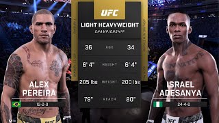 Alex Pereira vs Israel Adesanya 3  FULL FIGHT UFC 5 Simulation [upl. by Nagaet262]