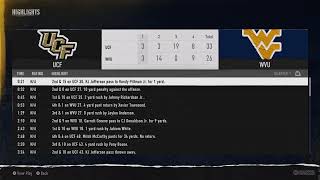 CFB 25 Dynasty Mode West Virginia vs UCF Week 13 [upl. by Eppie]