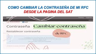 COMO CAMBIAR LA CONTRASEÑA DE MI RFC DEL SAT 2024 [upl. by Sprung]