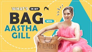 What’s In My Bag Ft Aastha Gill  Bag Secrets Revealed  India Forums [upl. by Htial]