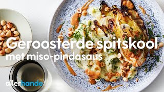 Geroosterde spitskool met misopindasaus  Recept  Allerhande [upl. by Laris272]