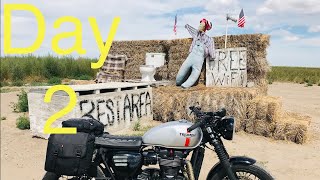 Triumph Bonneville Solo 2900 Mile Road Trip Day 2 [upl. by Hcirteid]