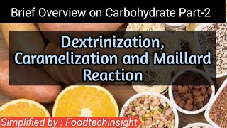 Dextrinization Caramelization amp Maillard reactionPART 2 GATE Syllabus [upl. by Reinold]