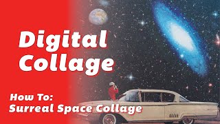 How to Make Digital Collage  Vintage Space Collage Art  Illustrator Edit  Digital Art  Speed Art [upl. by Leaper]