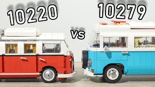 LEGO Volkswagen T1 vs T2 Camper Comparison  LEGO 10279 vs 10220  LEGO 10220 vs 10279 LEGO Compare [upl. by Lasyrc]